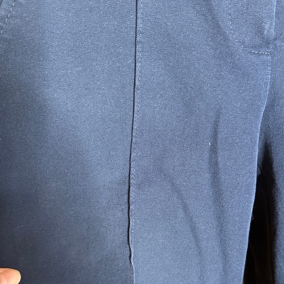 Trina Turk Navy Blue Cotton Stretch Seamed Ankle Trousers Size 0 - Picture 4 of 9